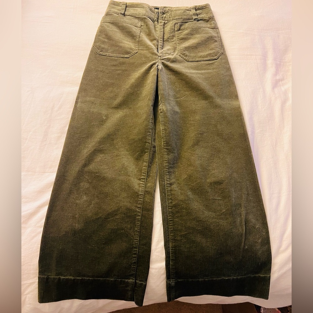 Anthropologie Maeve Olive Corduroy Trousers